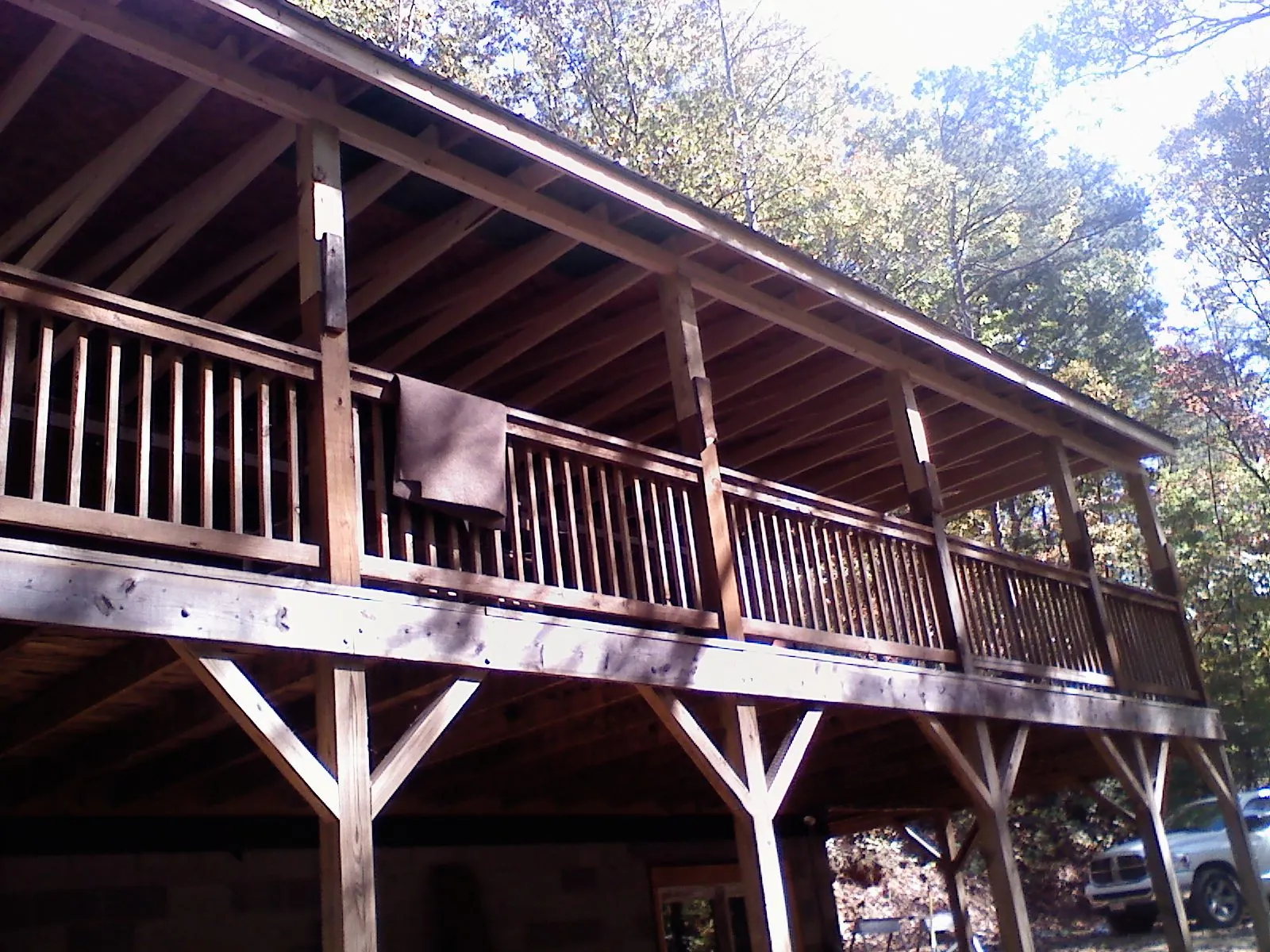Timber framing under a new elevated porch and deck — Roof Leak Repair in Bainbridge Island by Roofing Brothers